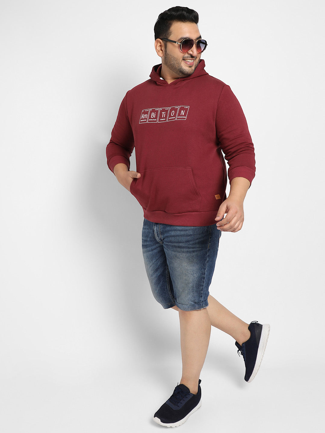 Maroon Red Ambition Hoodie With Kangaroo Pocket