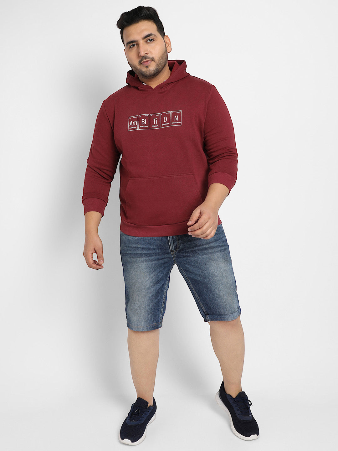 Maroon Red Ambition Hoodie With Kangaroo Pocket