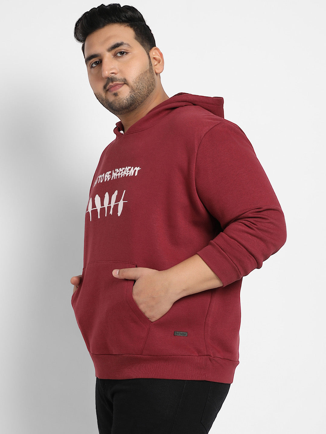 Maroon Red Dare To Be Different Hoodie With Kangaroo Pocket