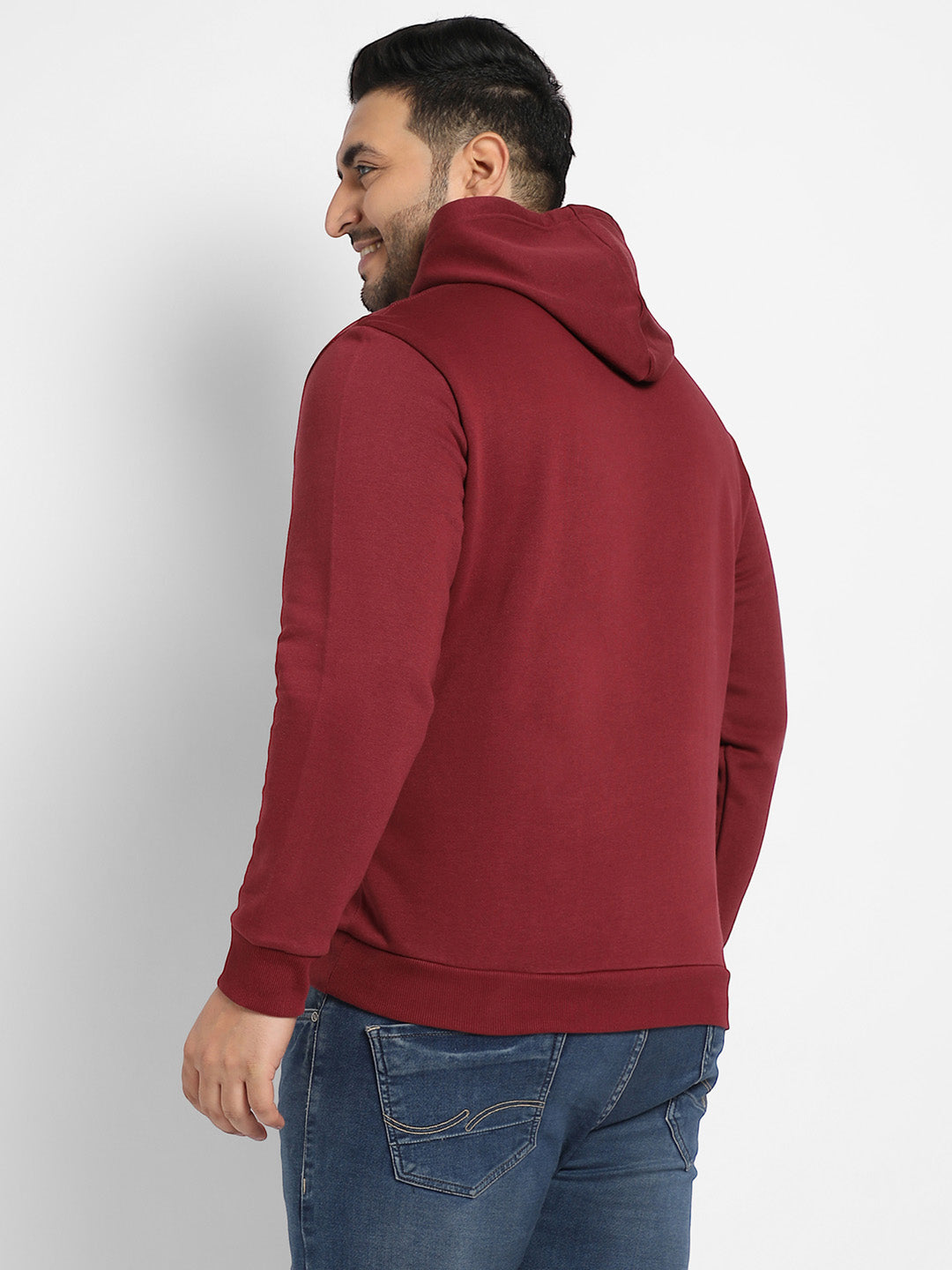 Maroon Red Happiness Is Hoodie With Kangaroo Pocket