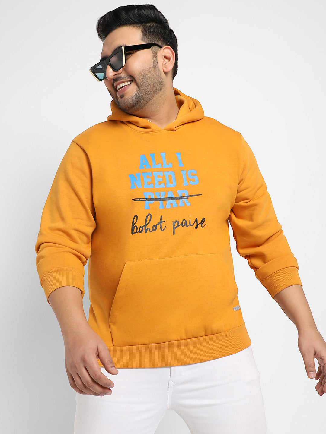 Mustard Yellow All I Need Hoodie With Kangaroo Pocket