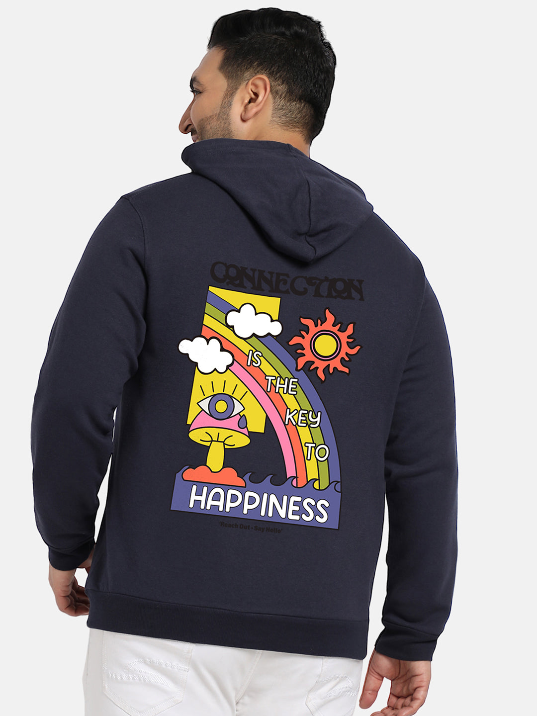 Navy Blue Happy Connection Hoodie