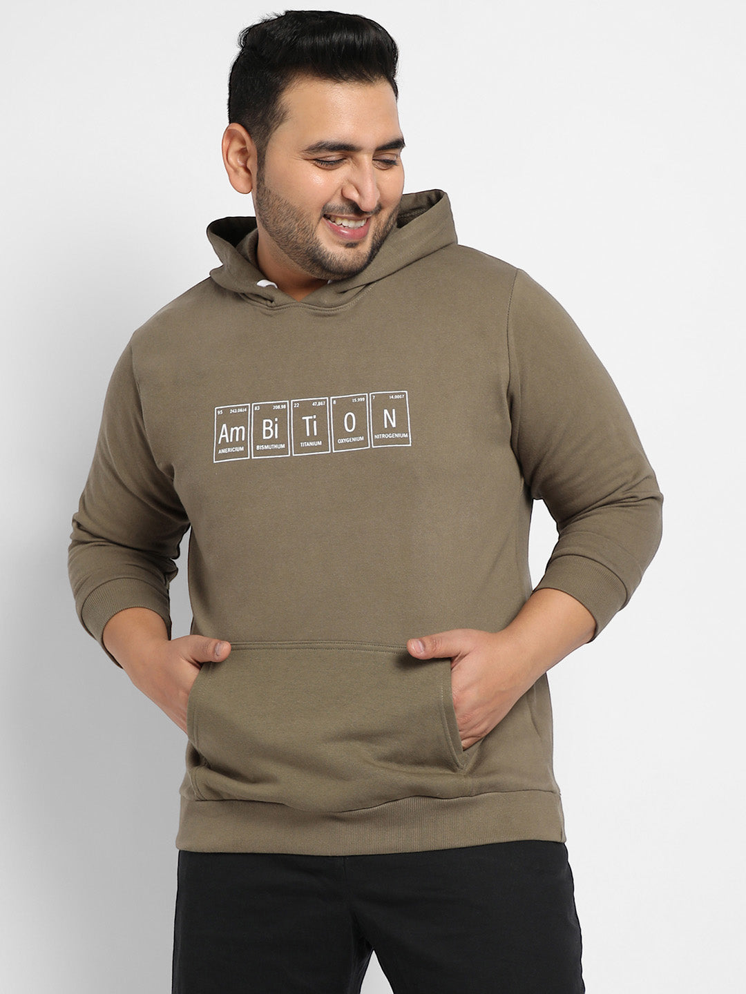 Green Printed Hoodie With Kangaroo Pocket