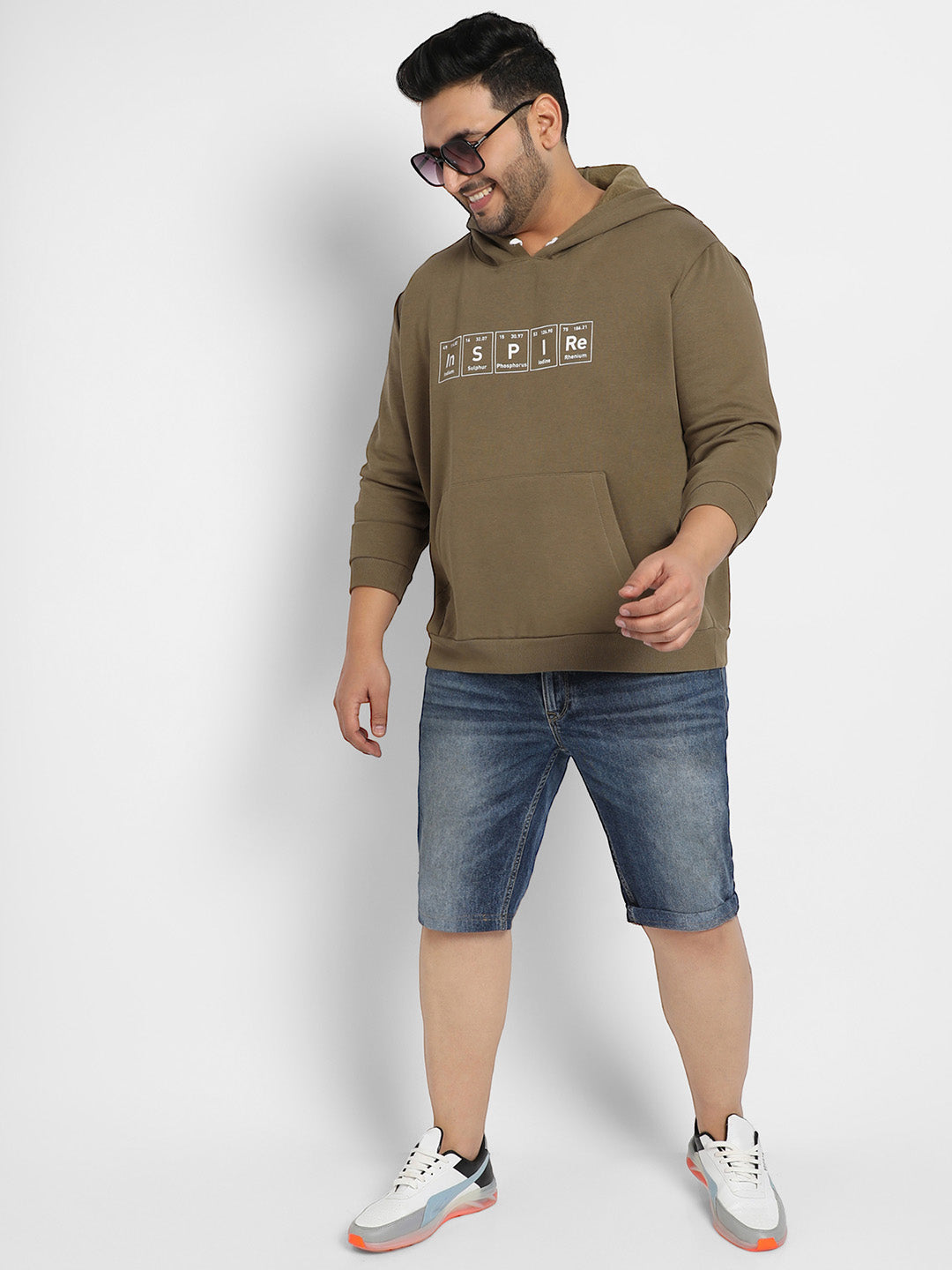 Olive Green Inspire Hoodie With Kangaroo Pocket