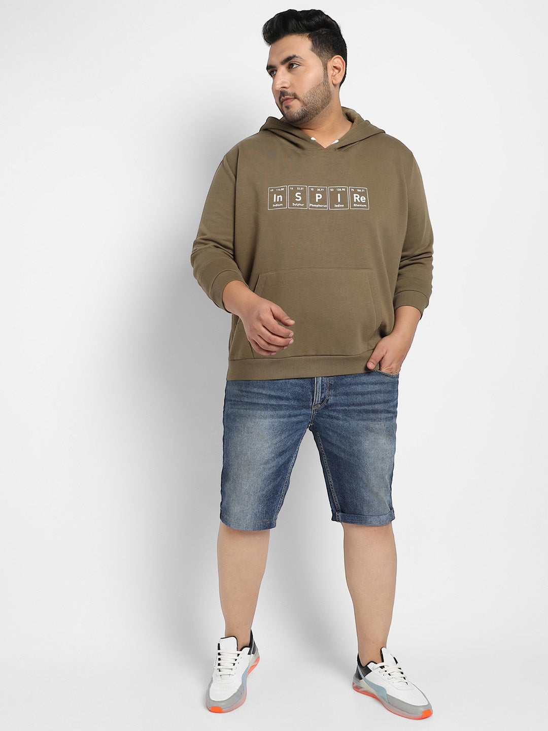 Olive Green Inspire Hoodie With Kangaroo Pocket