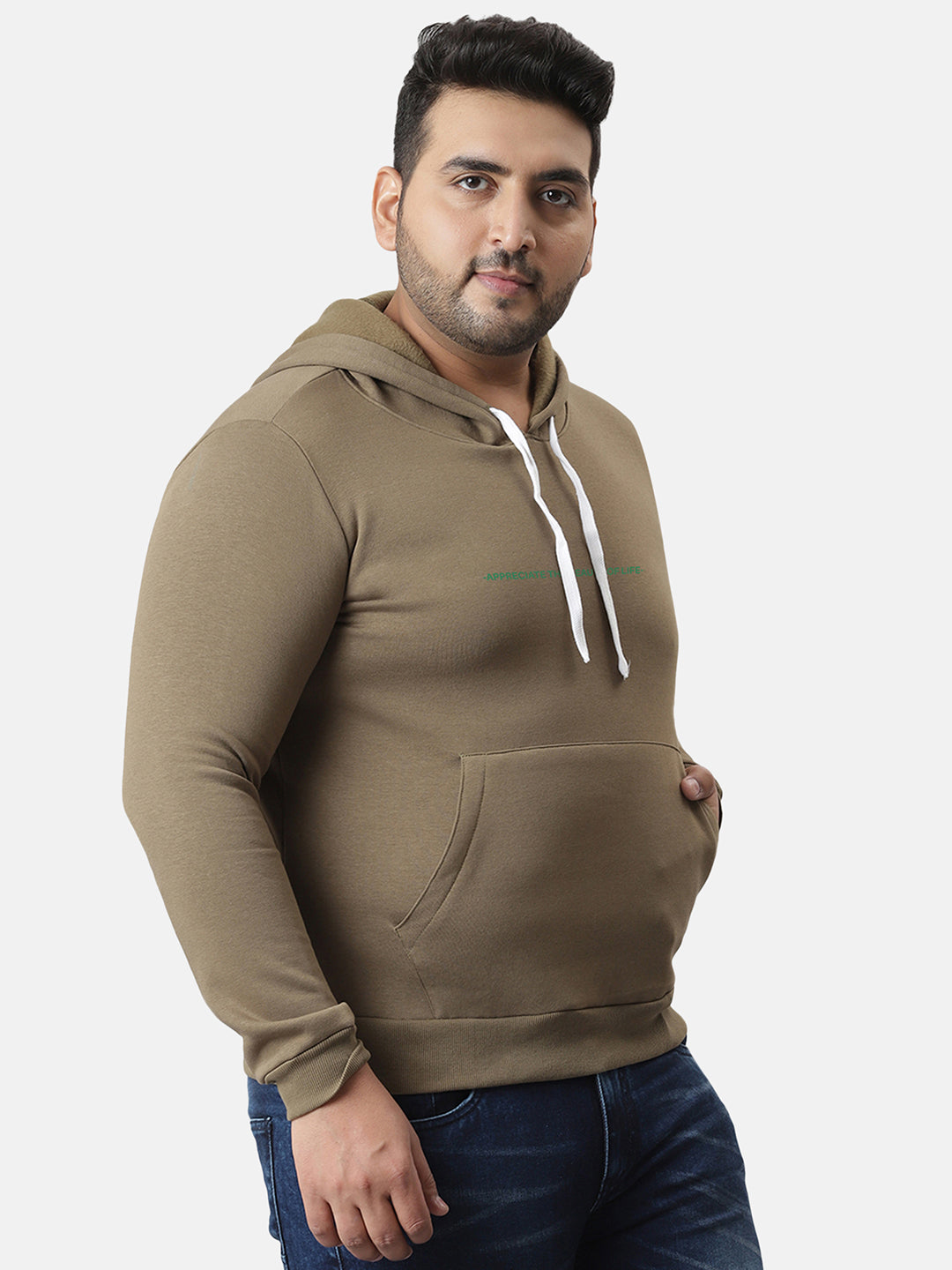 Olive Green Smell The Flower Hoodie