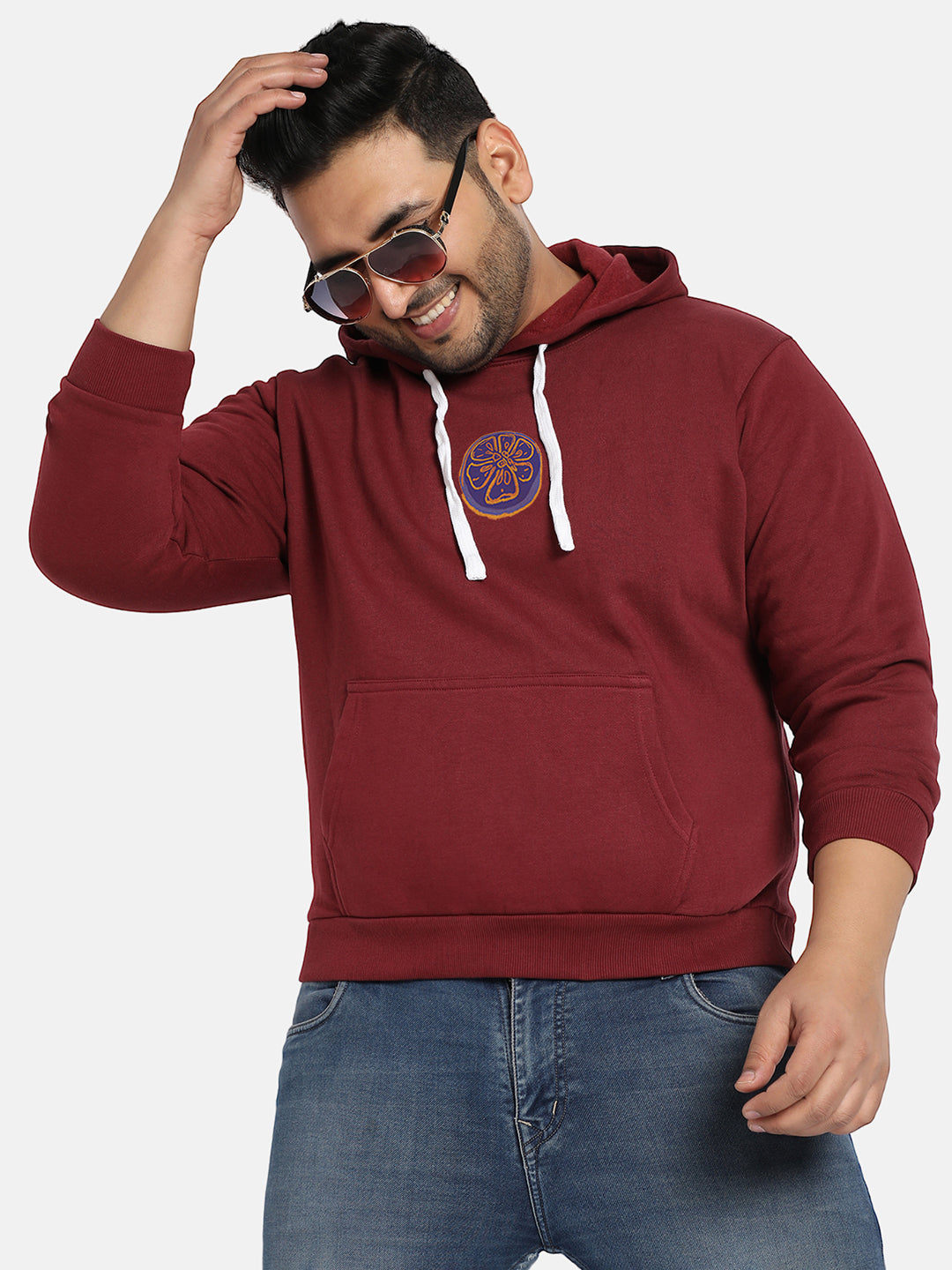 Wine Red Orange Mouth Hoodie