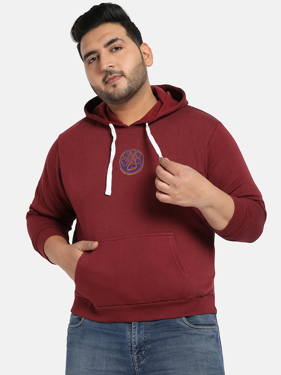 Wine Red Orange Mouth Hoodie