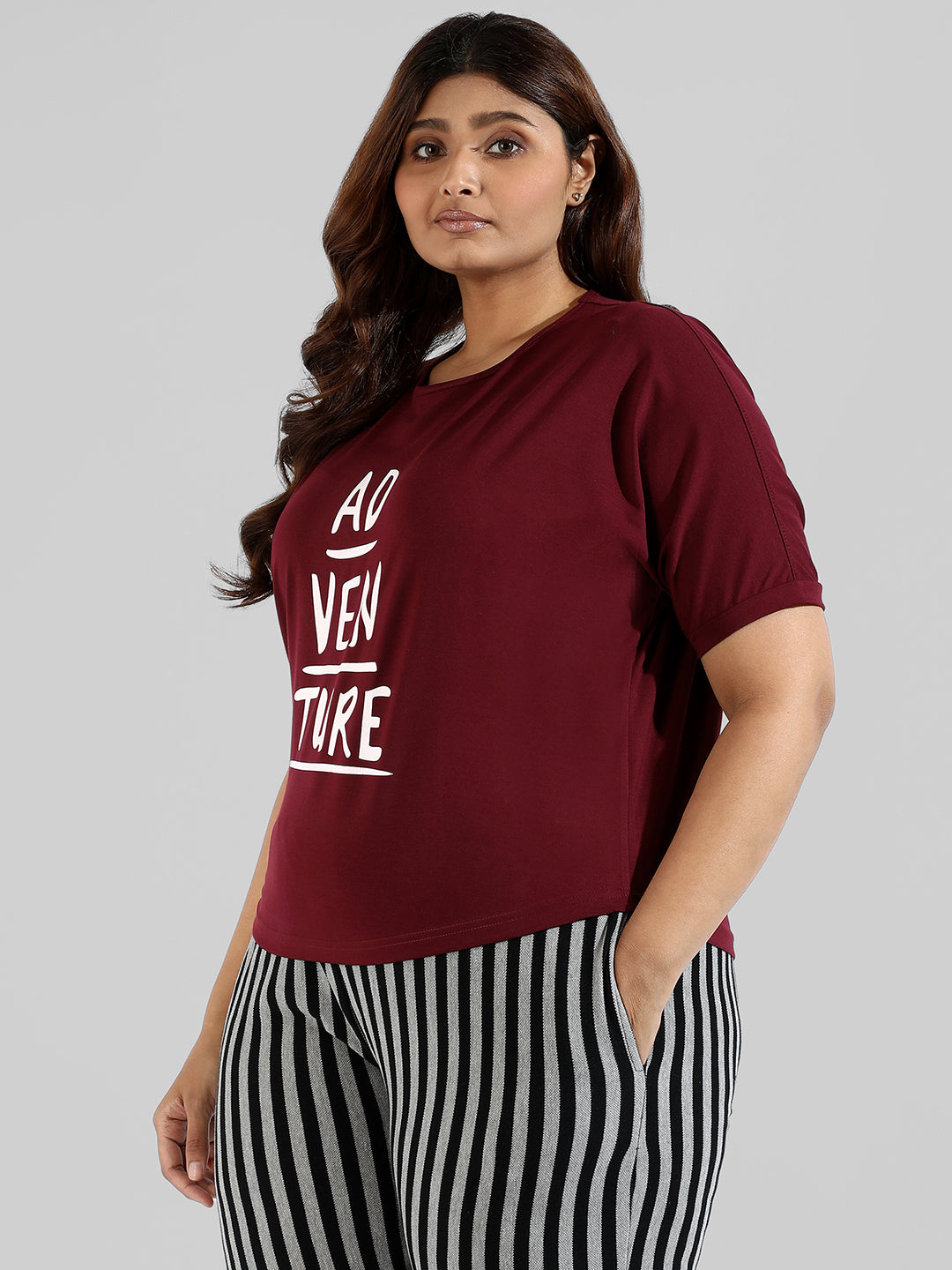 Printed Stylish Round Neck Top