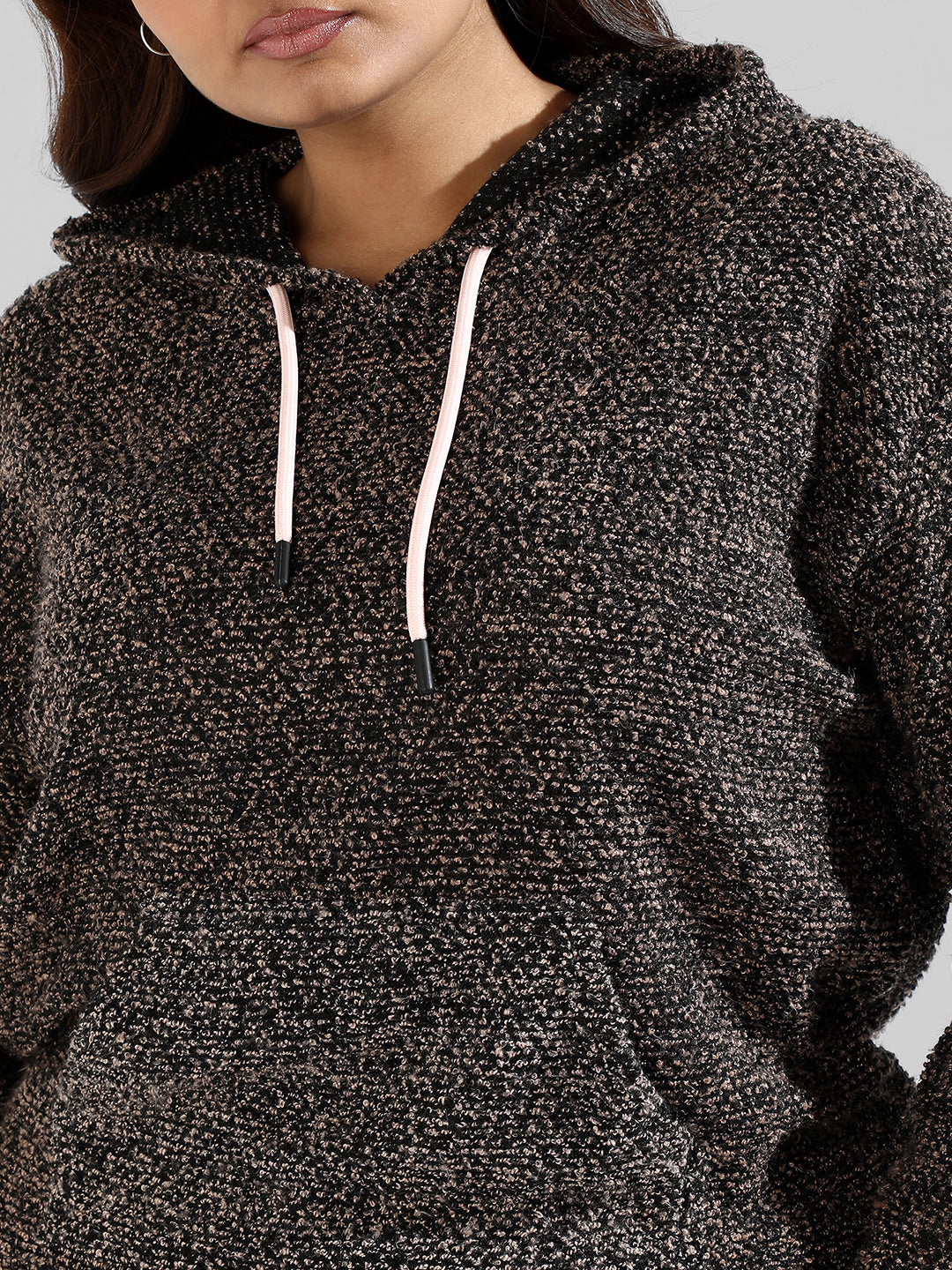 Instafab Plus Women Solid Stylish Hooded Sweatshirts