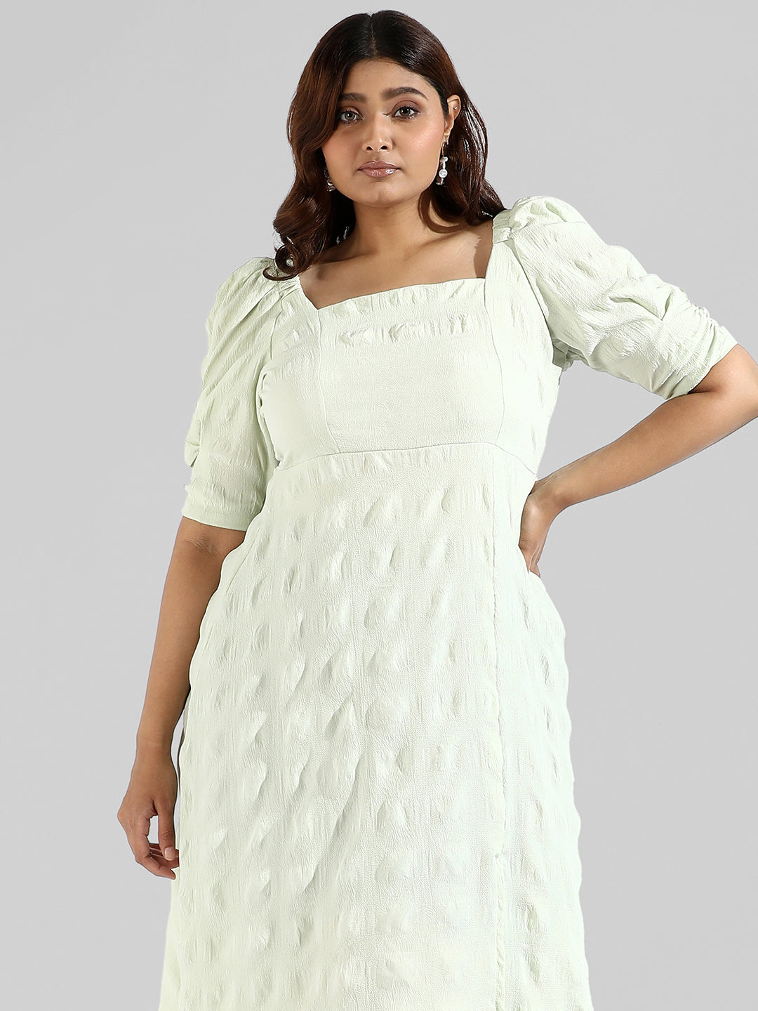 Solid Side Cut Design Stylish Casual Dress