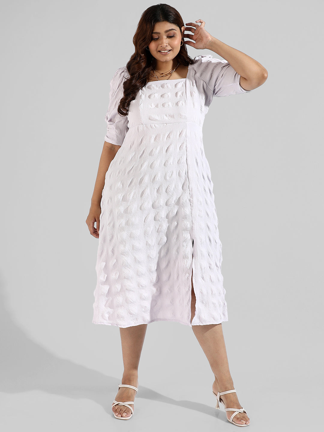 Solid Side Cut Design Stylish Casual Dresses