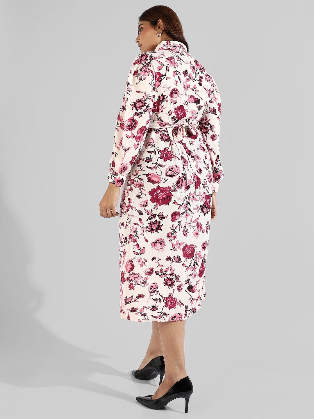 Floral Design, Button Stylish Casual Dresses