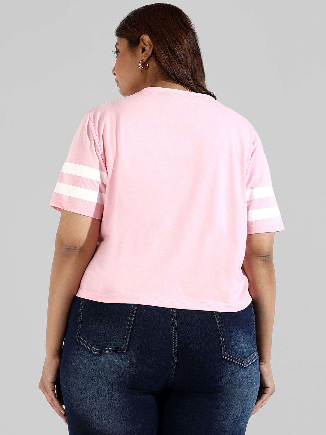 Solid Stylish Shorts Sleeve Round Neck Top