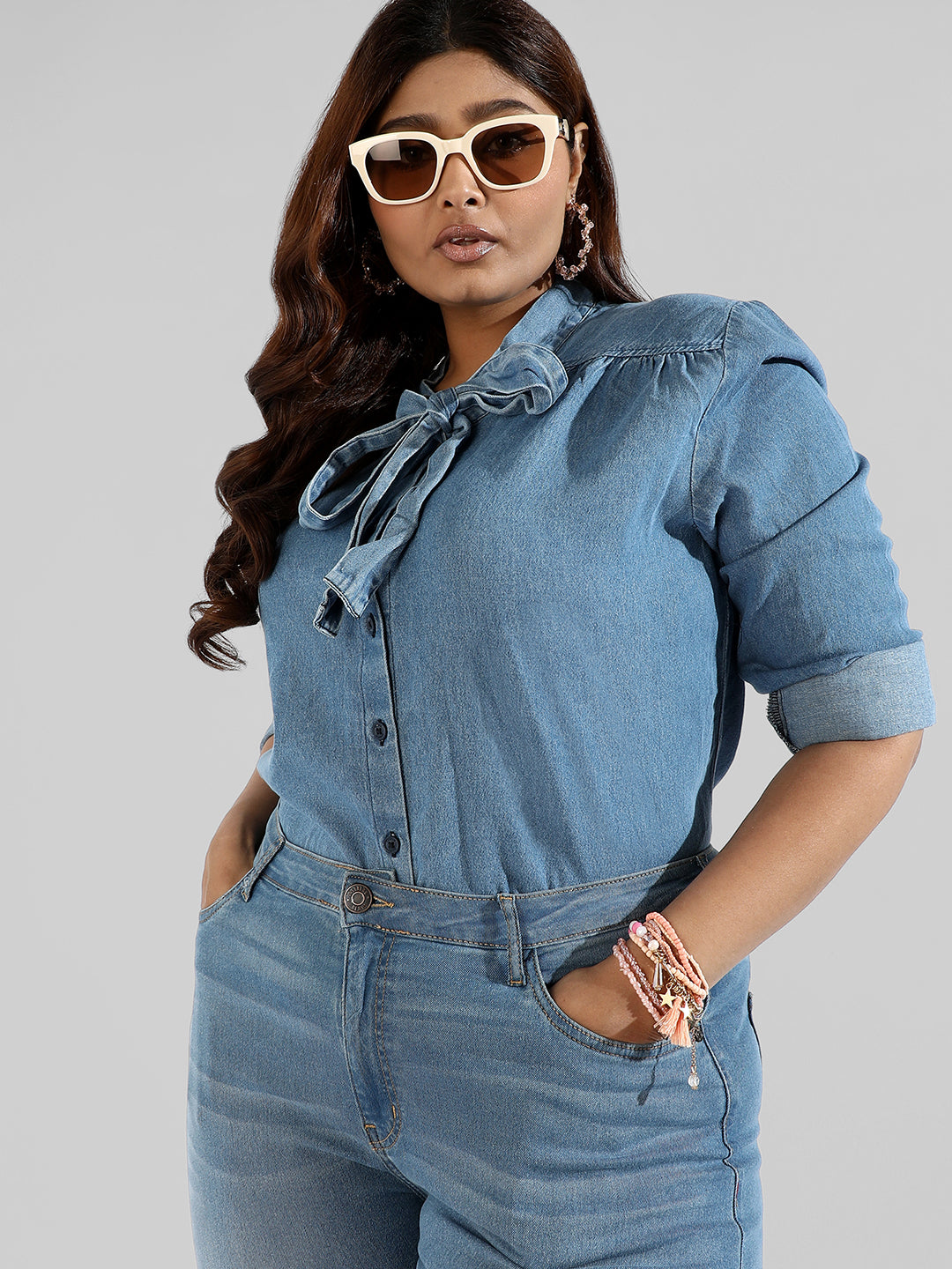 Solid Stylish Denim Shirts