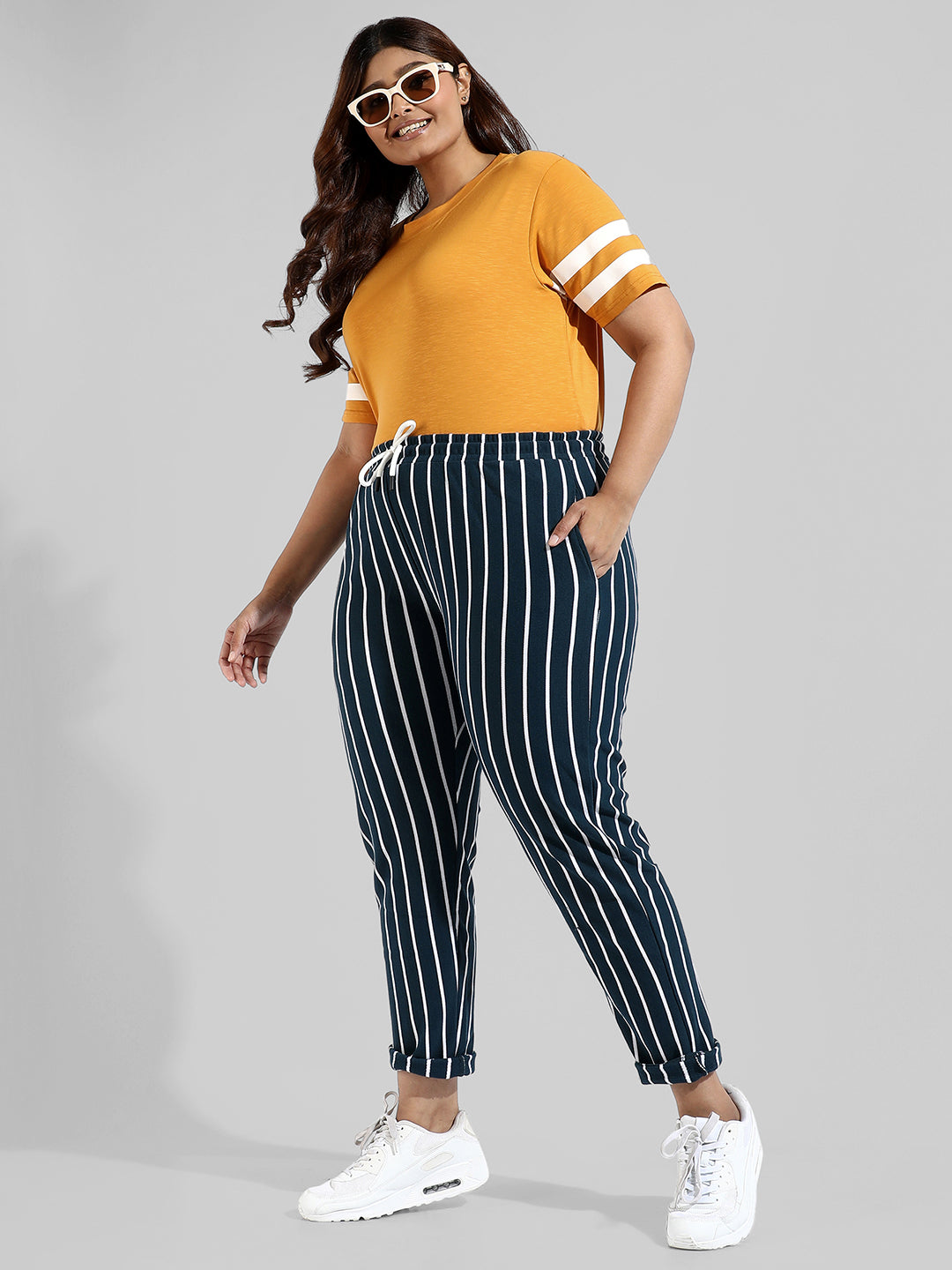 Striped Stylish Active & Evening Trackapnt