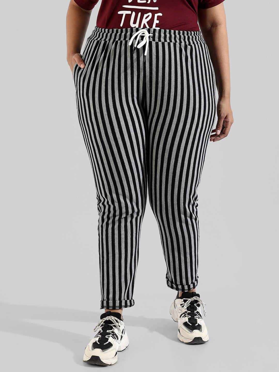 Striped Stylish Active & Evening Trackapnt