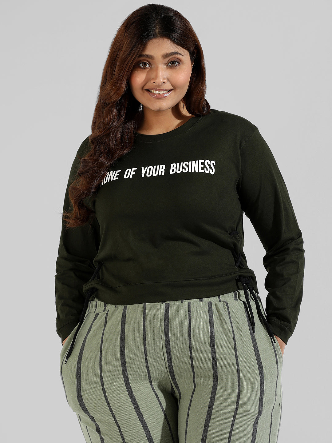 Printed Stylish Long Sleeve Round Neck Top