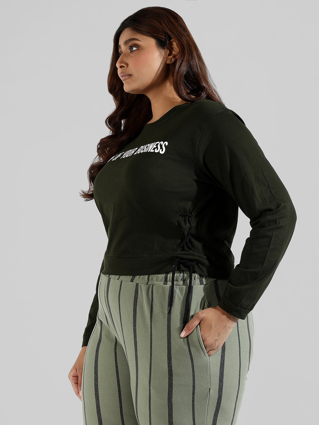 Printed Stylish Long Sleeve Round Neck Top