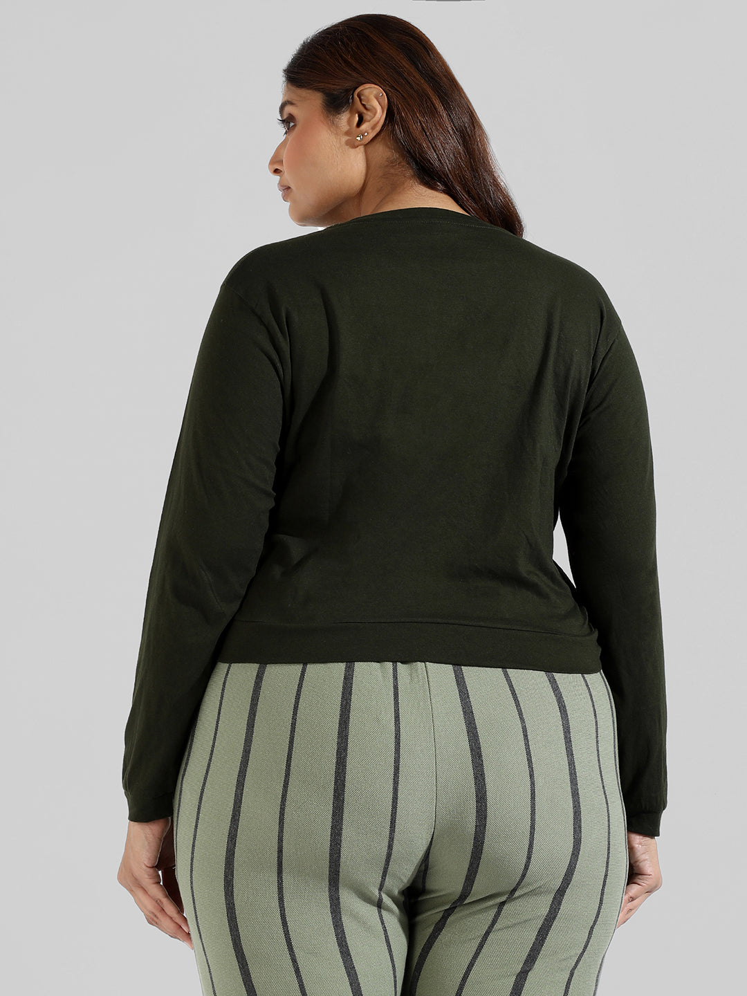 Printed Stylish Long Sleeve Round Neck Top