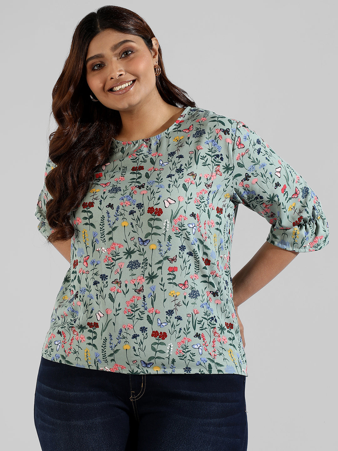 Floral Design Casual Top