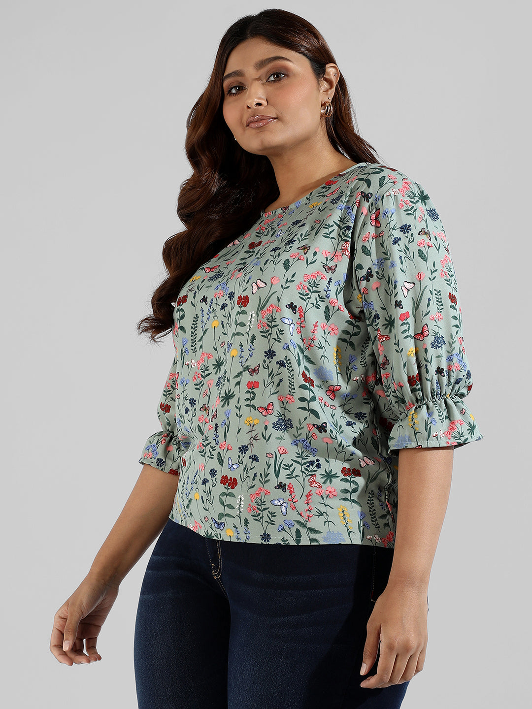 Floral Design Casual Top