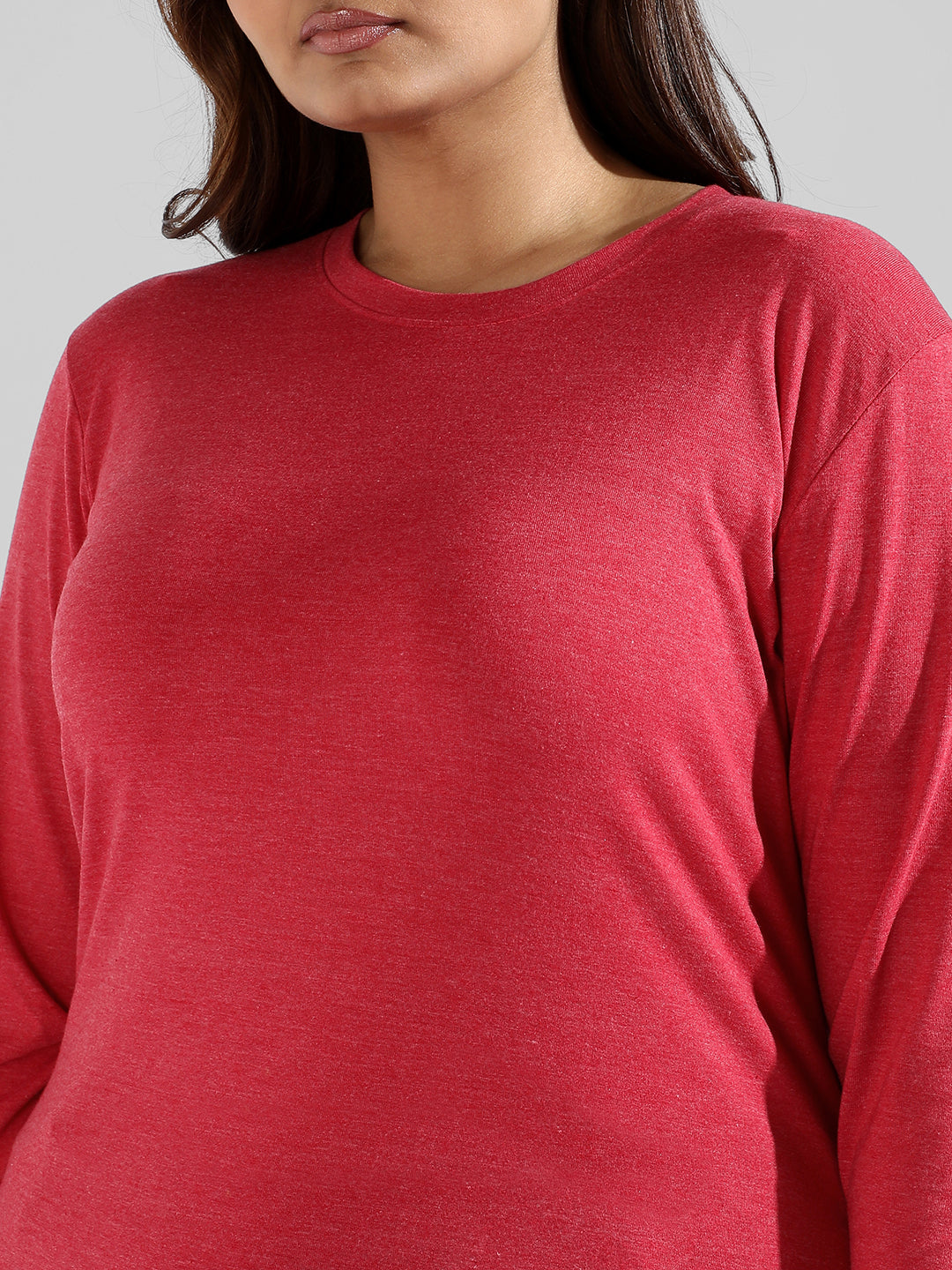 Instafab Plus Women Solid Stylish Quarter Sleeve Round neck Top