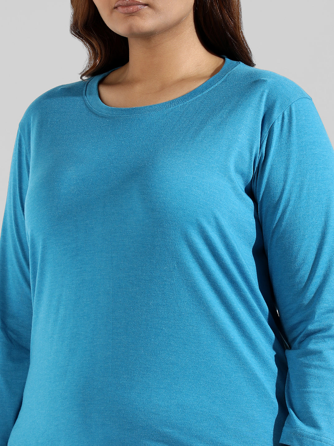 Instafab Plus Women Solid Stylish Quarter Sleeve Round neck Top