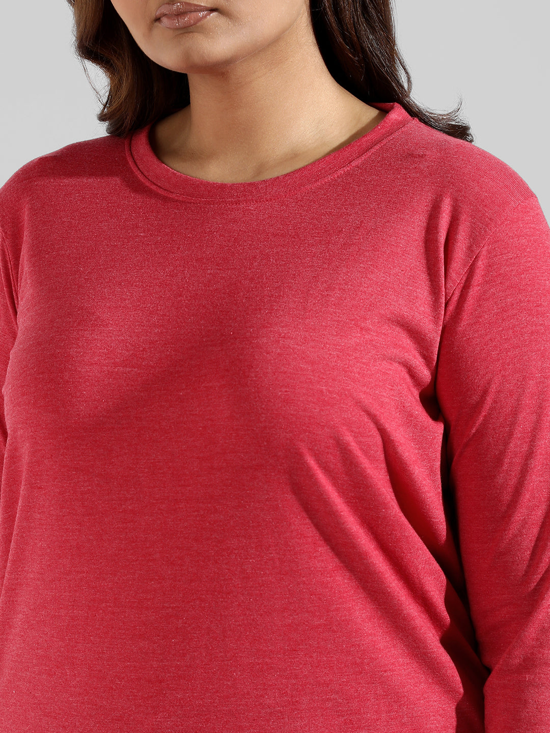 Instafab Plus Women Solid Stylish Quarter Sleeve Round neck Top