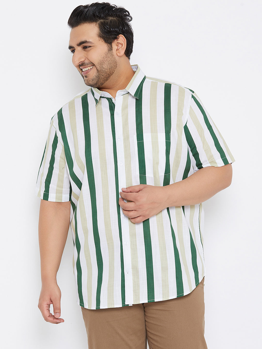 Striped Half Sleeve Casual Shirt
