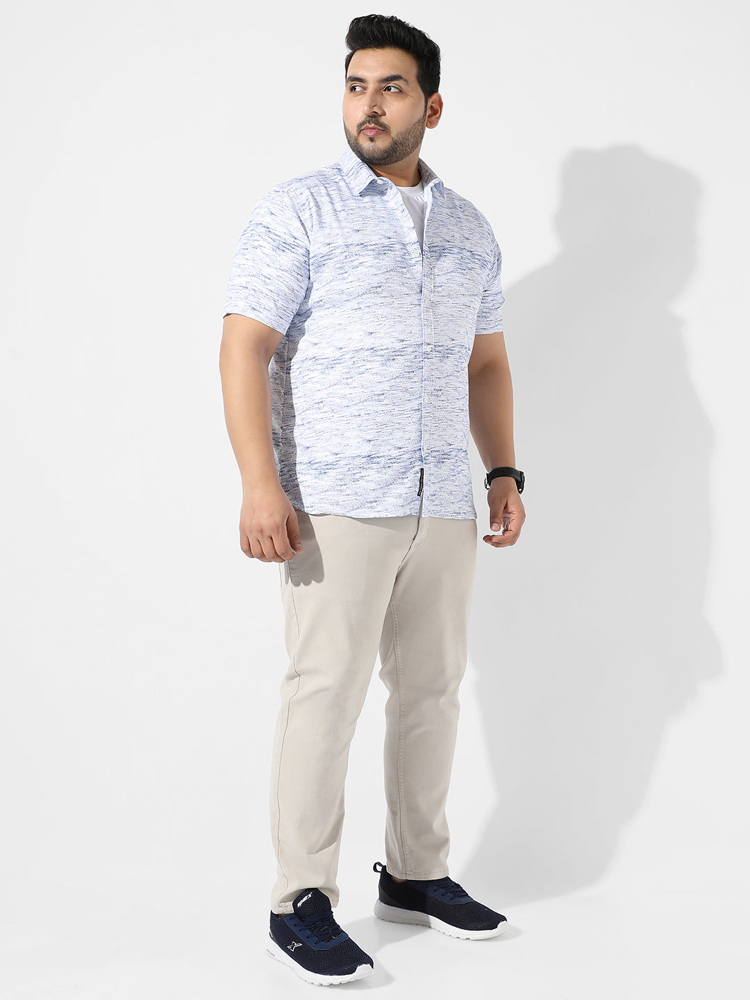 White Textured Casual Shirt