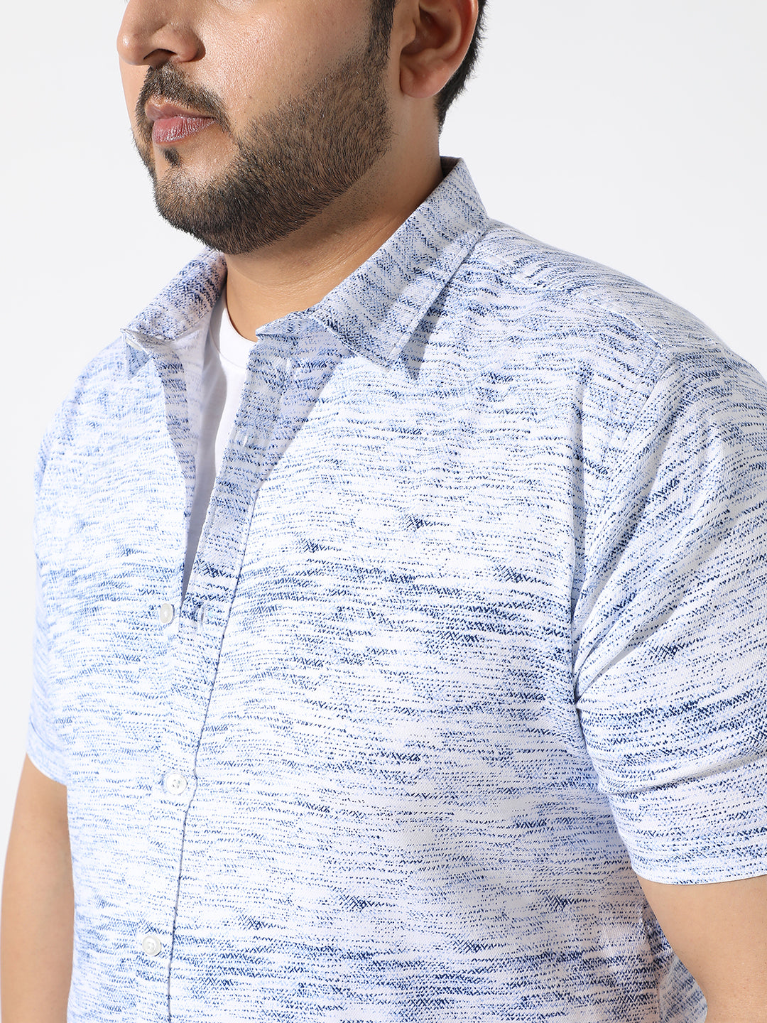 White Textured Casual Shirt