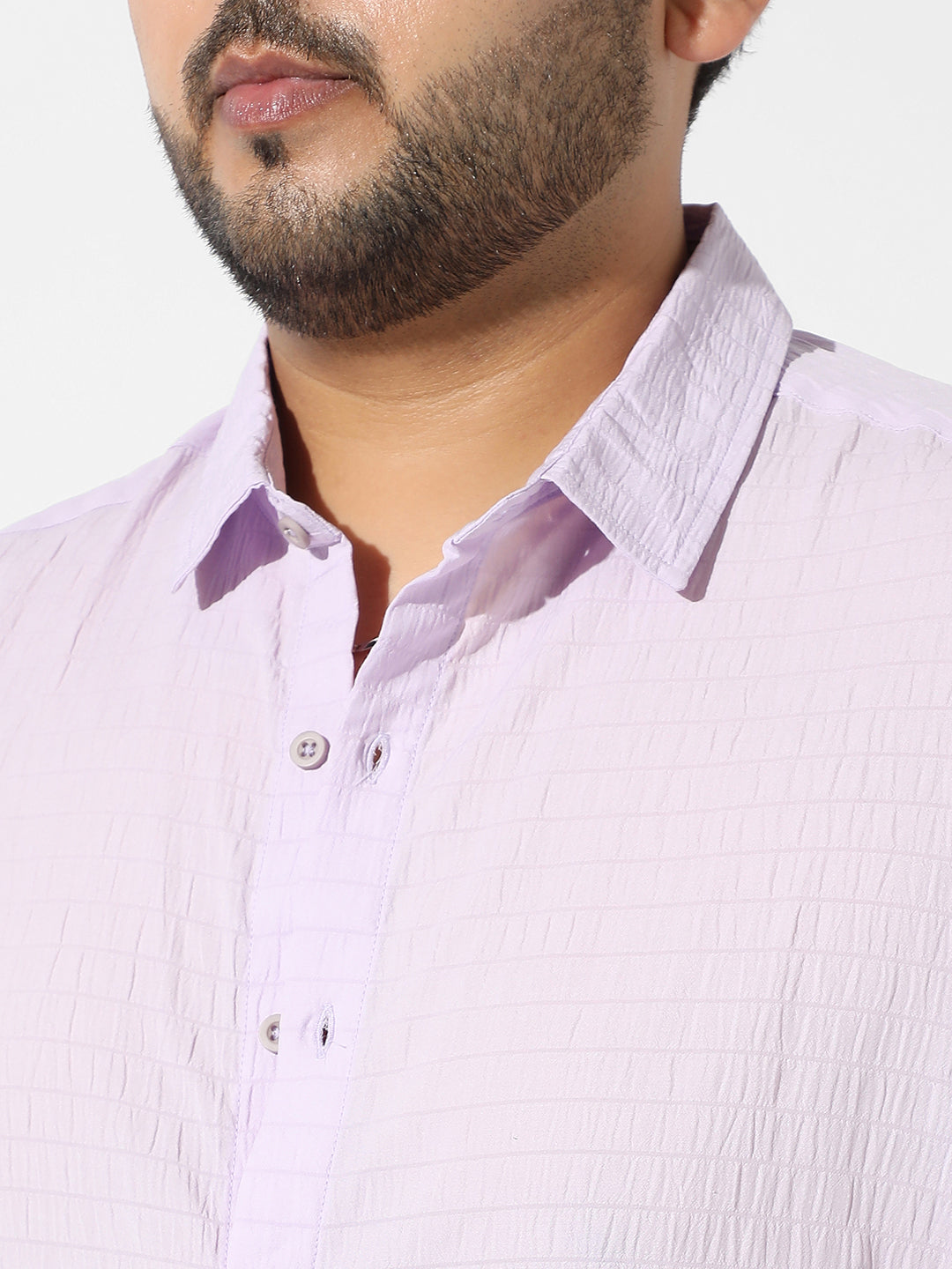 Lavender Textured Casual Shirt