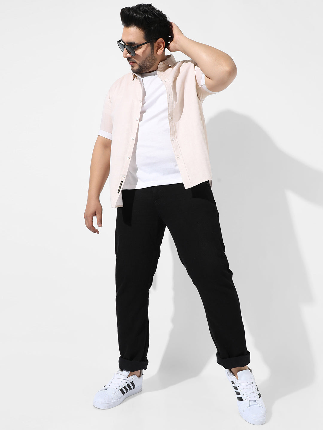 Solid Beige Casual Shirt