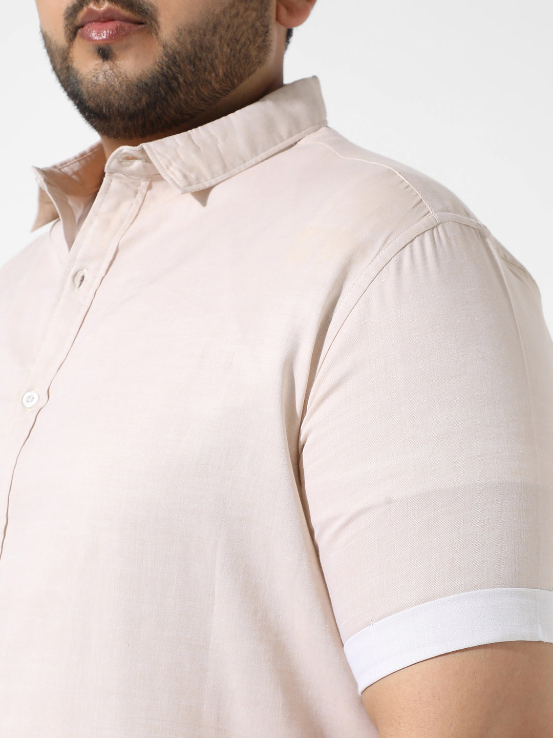 Solid Beige Casual Shirt