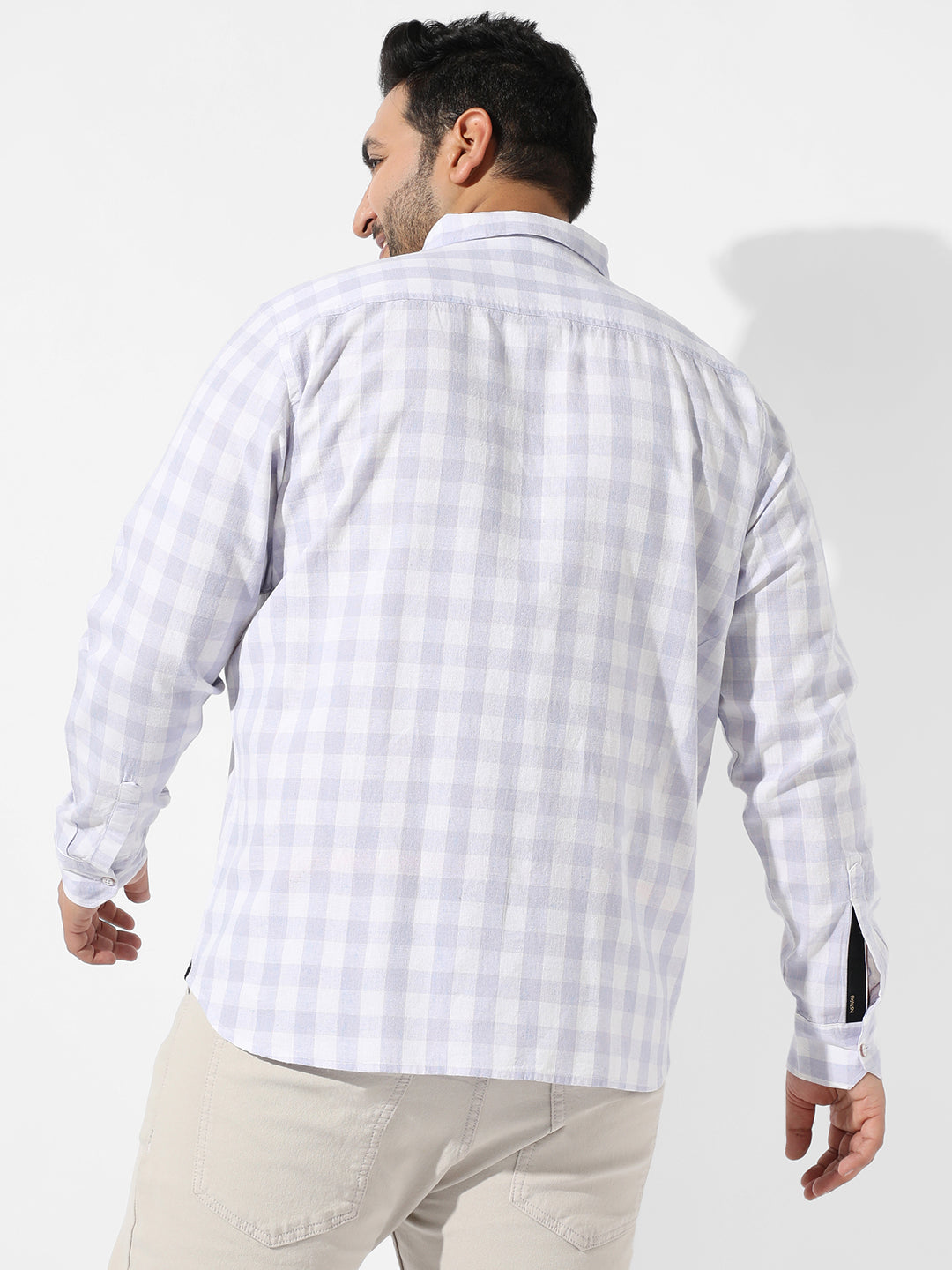White & Blue Checkered Casual Shirt