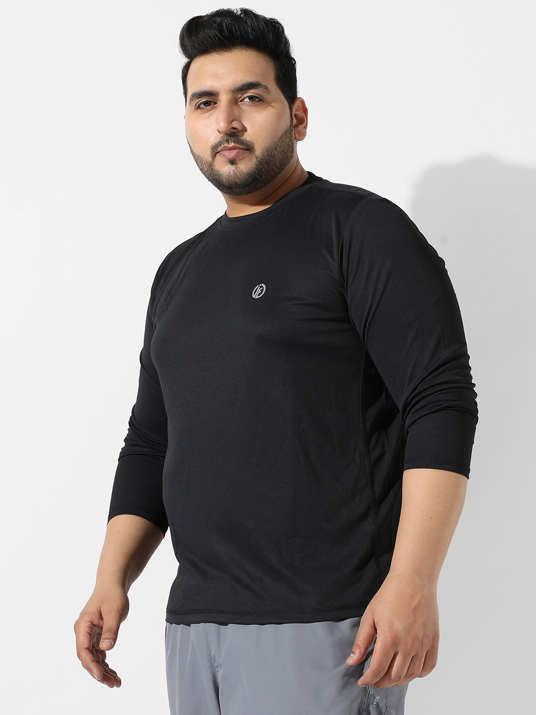 Solid Black Activewear T-Shirt