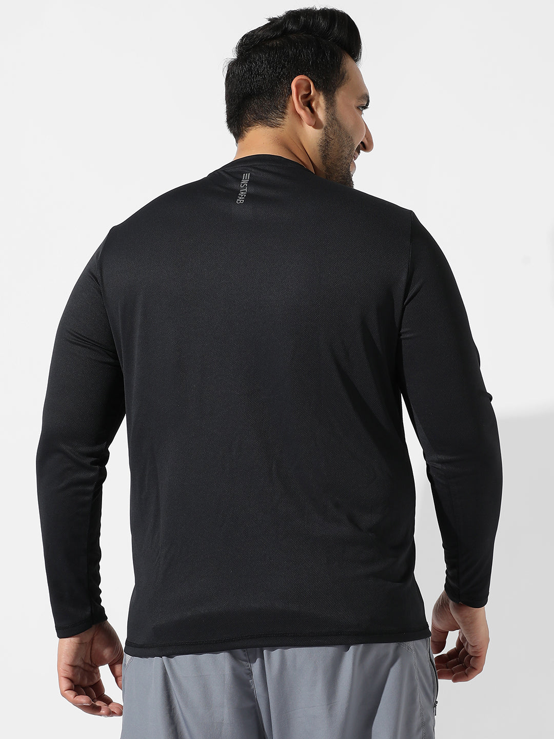 Solid Black Activewear T-Shirt