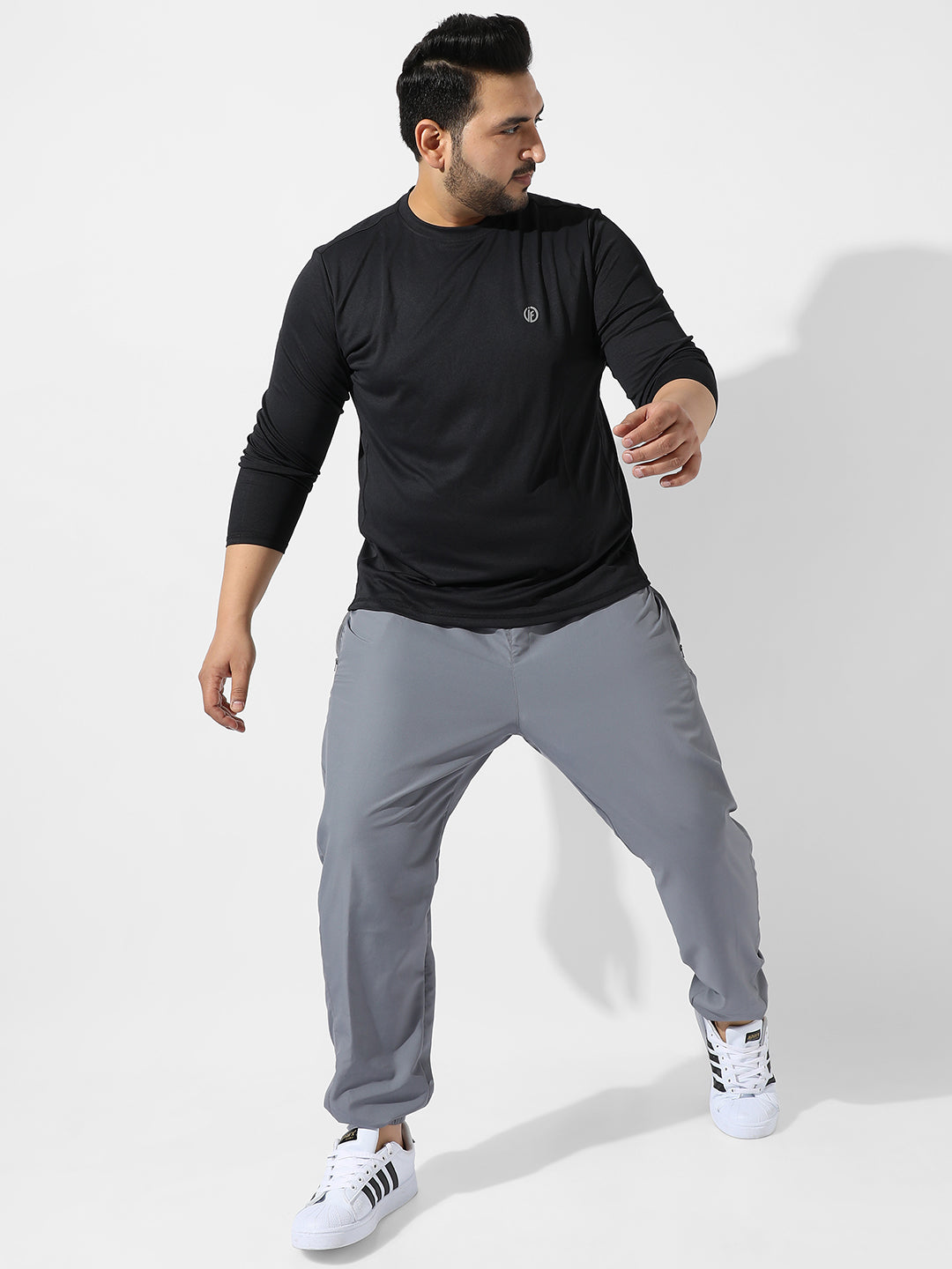 Solid Black Activewear T-Shirt