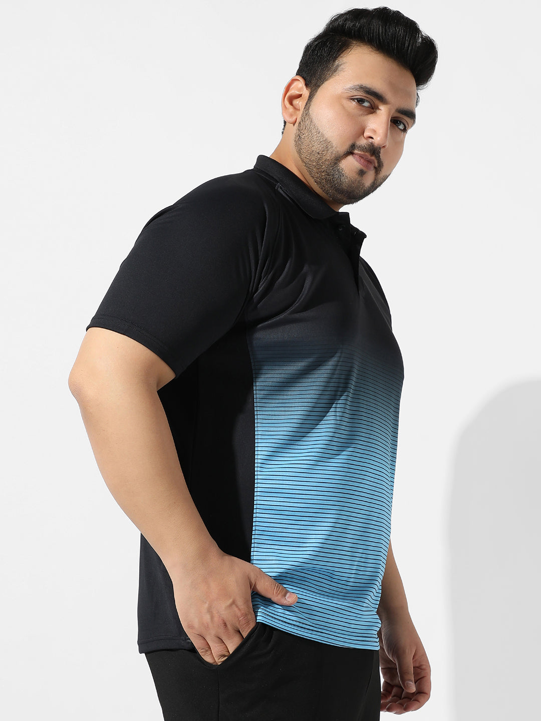 Black & Blue Colourblocked Activewear T-Shirt