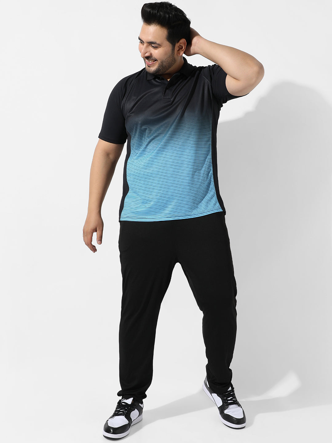 Black & Blue Colourblocked Activewear T-Shirt