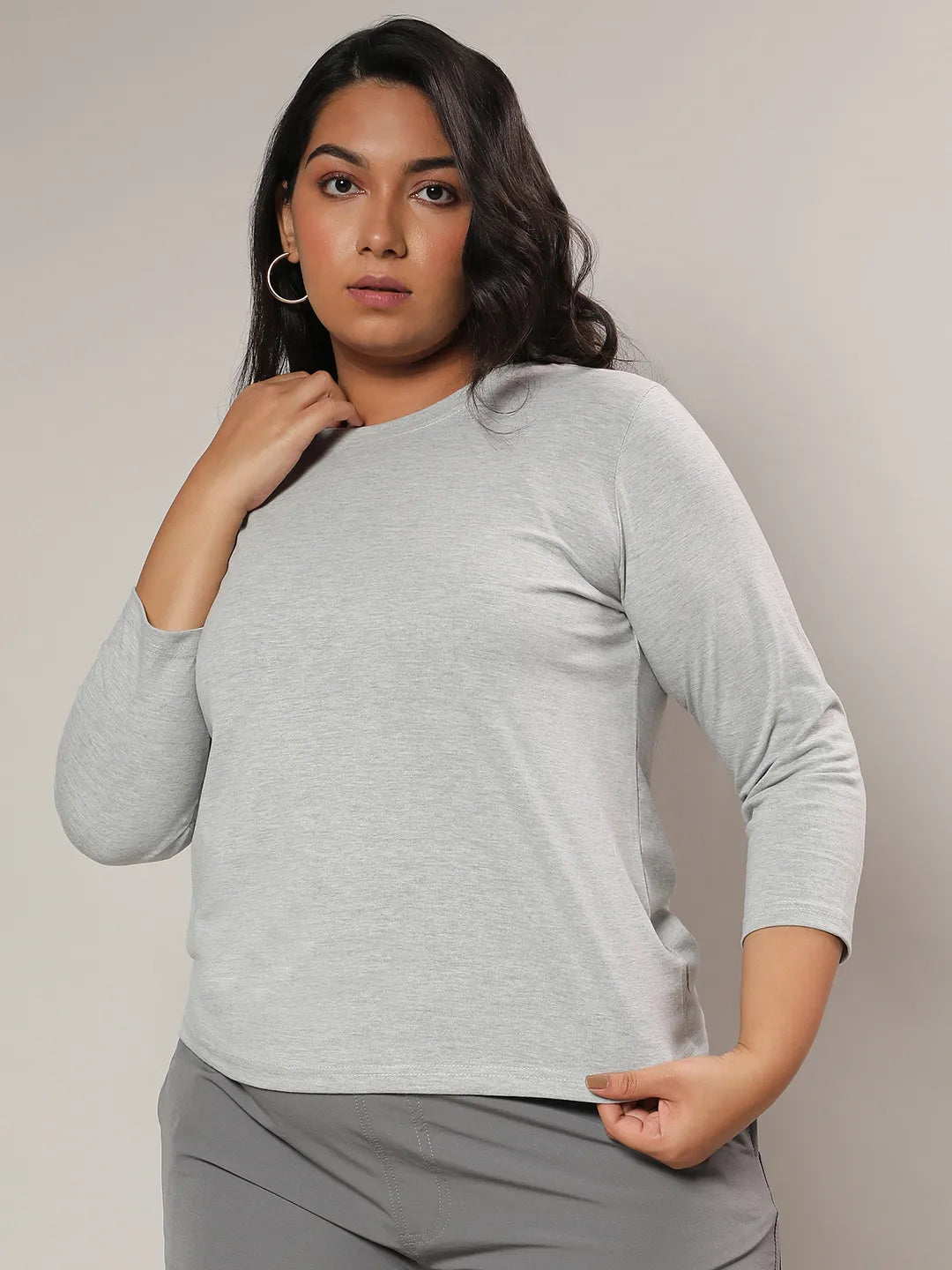 Light Grey Basic Solid Top