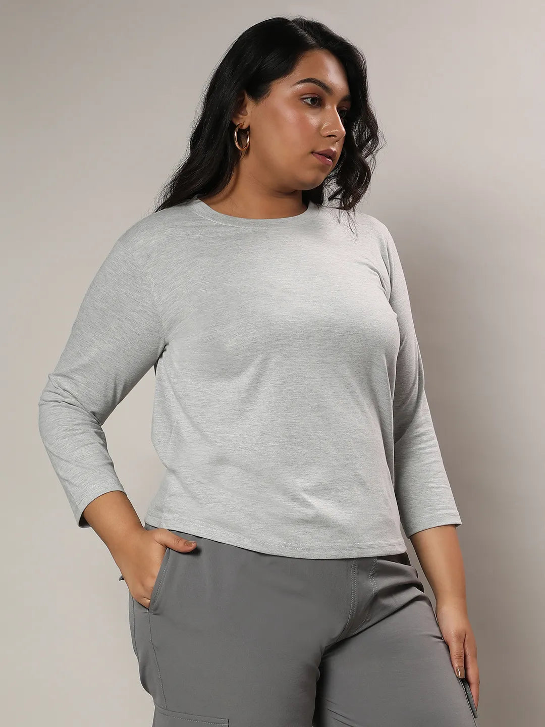 Light Grey Basic Solid Top