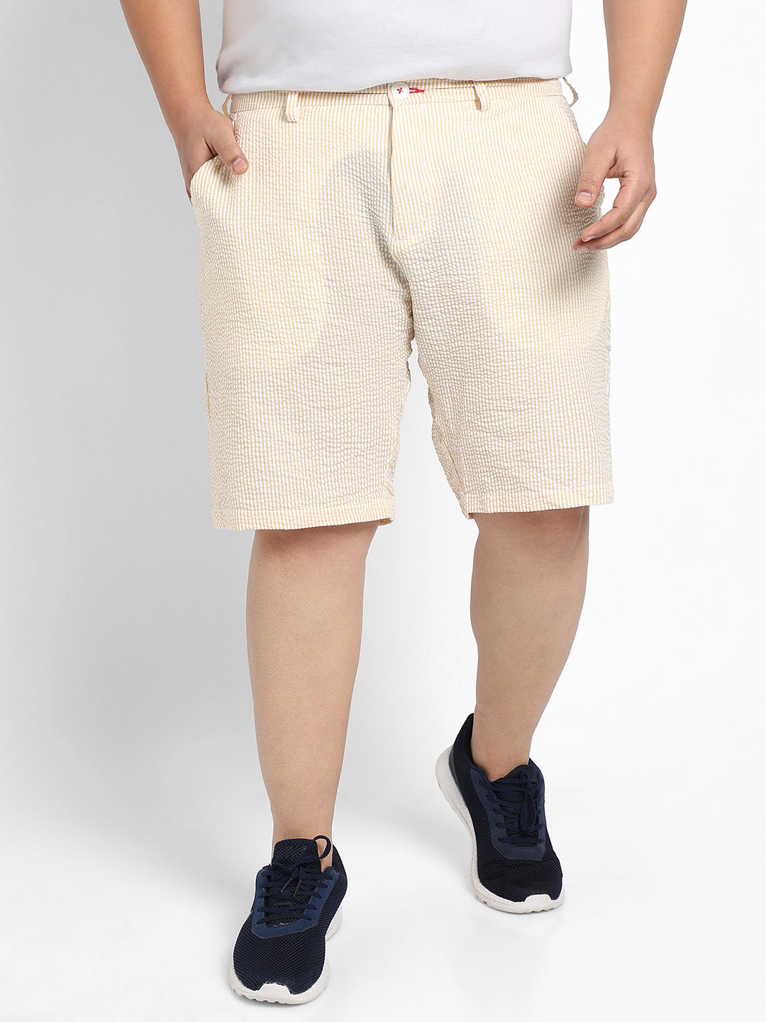 Yellow Seersucker Stripe Shorts