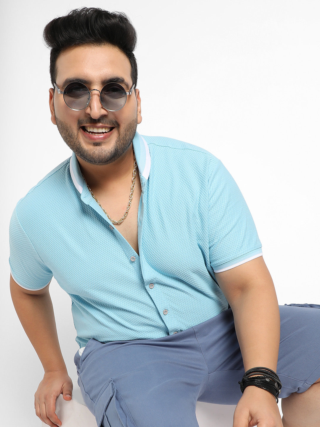 Sage Green Contrast Hem Shirt