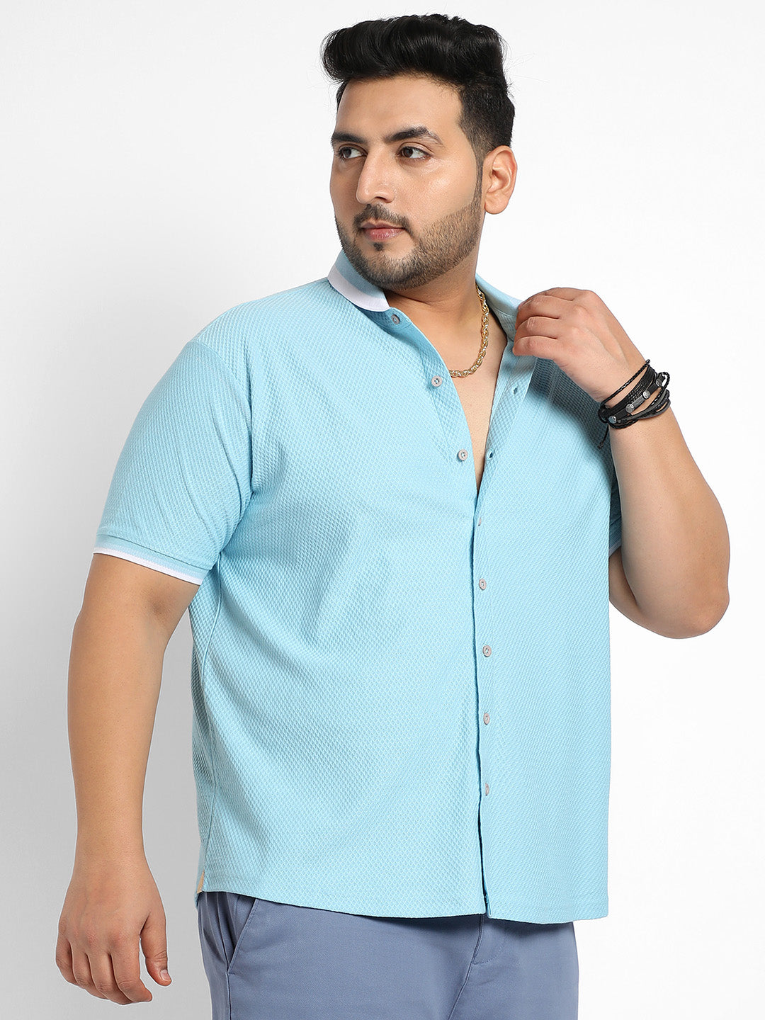 Sage Green Contrast Hem Shirt