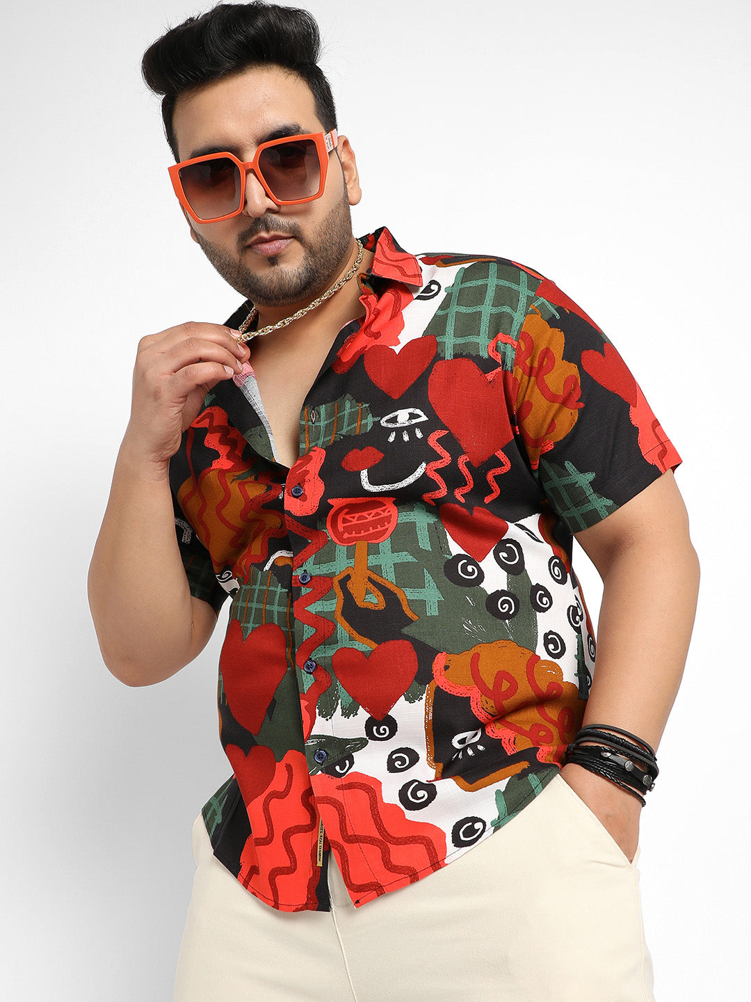 Red Artistic Romance Shirt