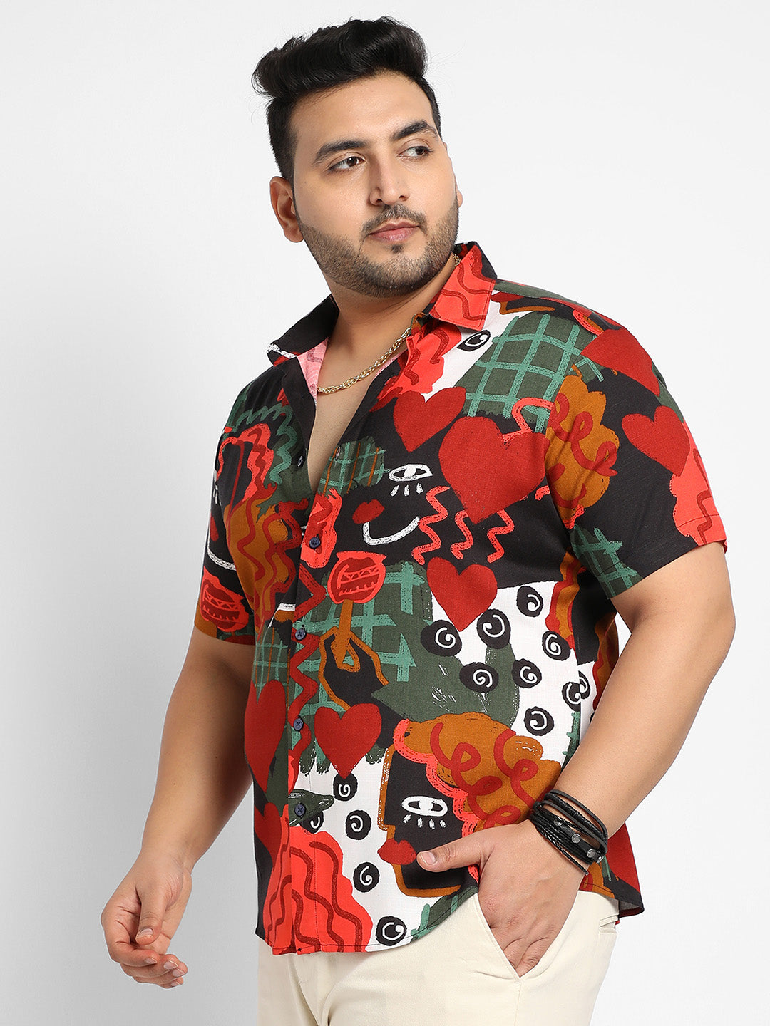 Red Artistic Romance Shirt