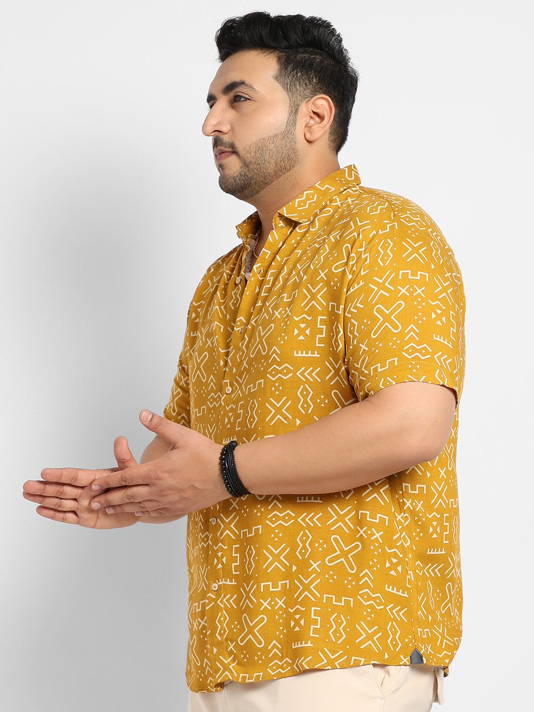 Mustard Yellow Minimal Aztec Shirt