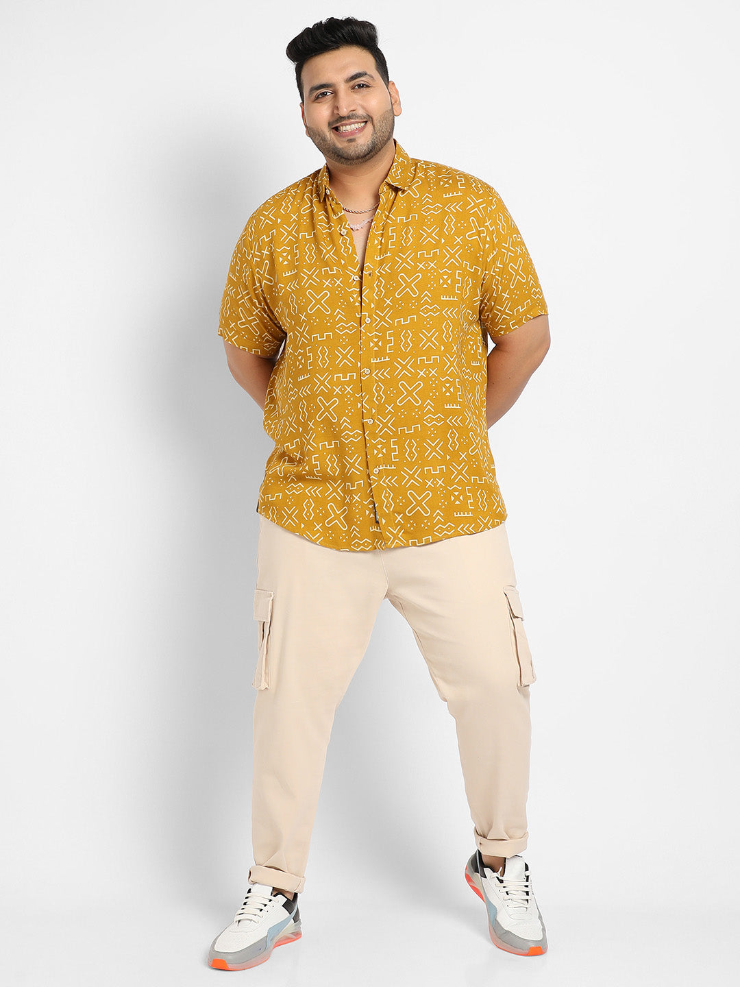 Mustard Yellow Minimal Aztec Shirt